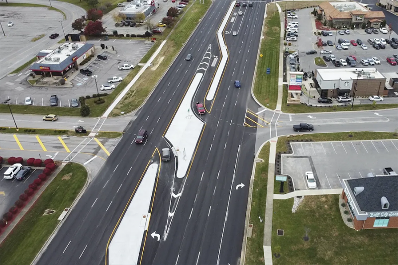 Reduced Conflict Intersection - Photo courtesy of Kentucky Transportation Cabinet