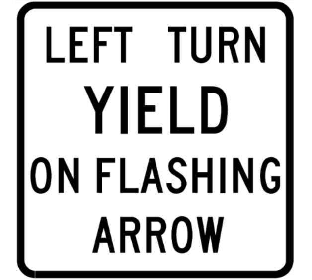 Yield on flashing yellow sign without arrow image