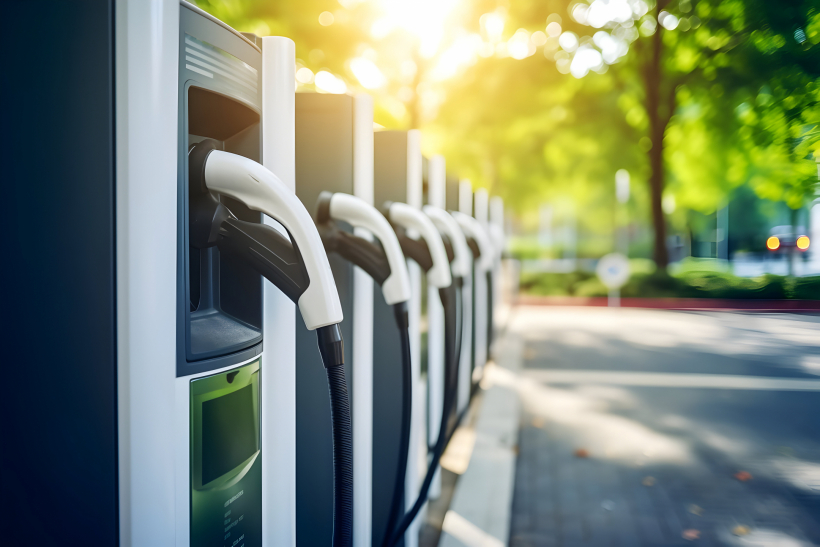 Photo of EV charging station. 