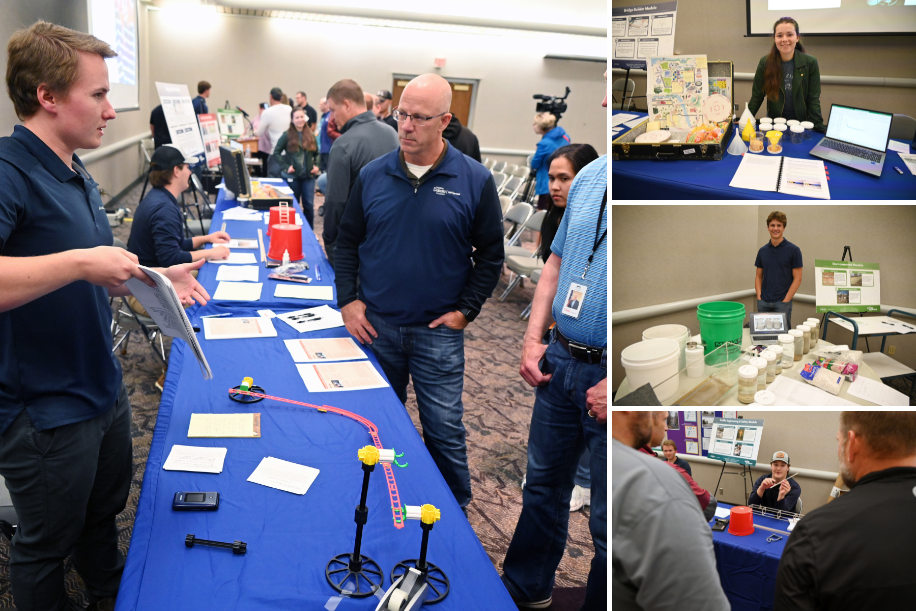 college students demonstrate experiments on STEM modules for high school classrooms