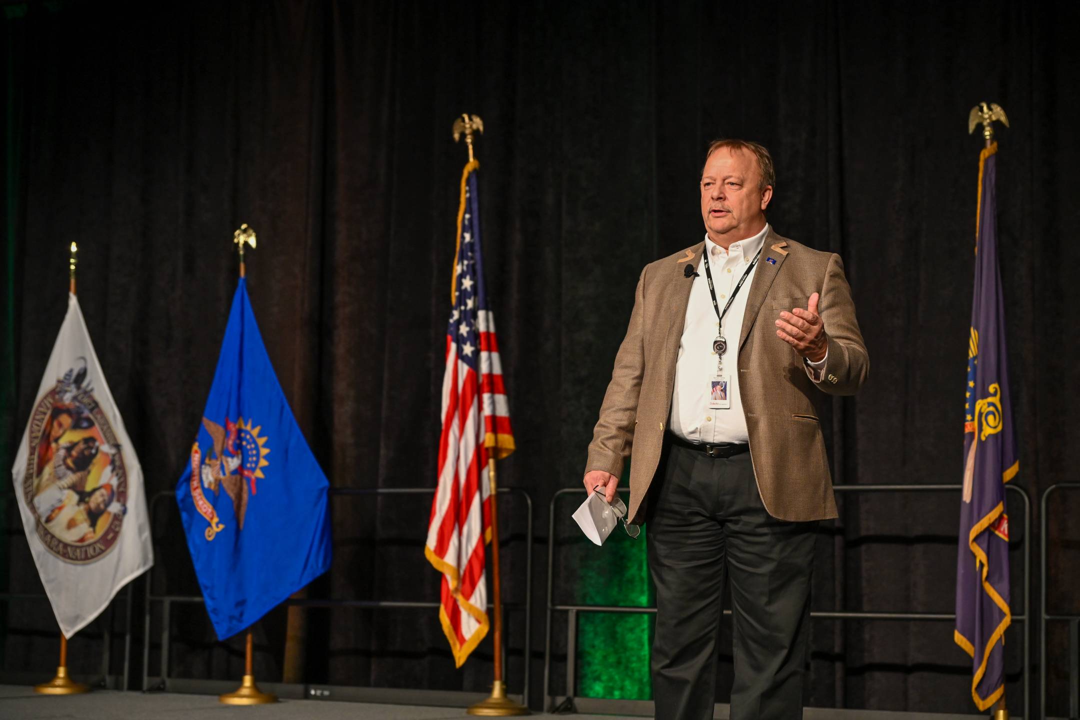 Director Ron Henke gives the opening remarks at the 2025 North Dakota Transportation Conference.