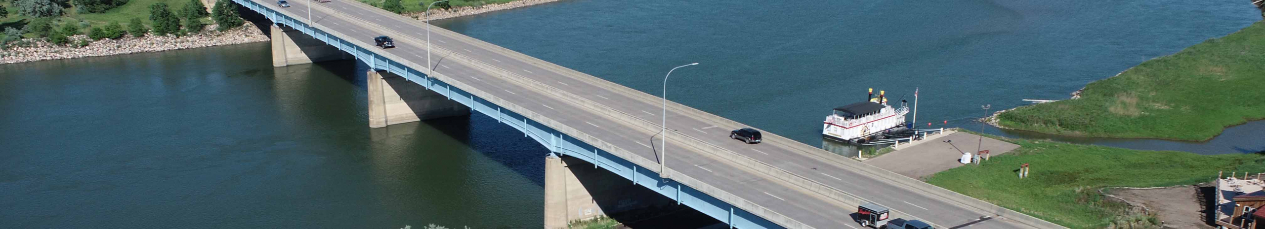 Photo of the Grant Marsh Bridge in Bismarck, ND.