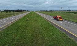 Four-lane highway with depressed grass median